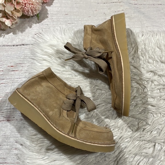 Free People Leather Tan Lace Up Suede Ashton Ankle Boot - Picture 8 of 10